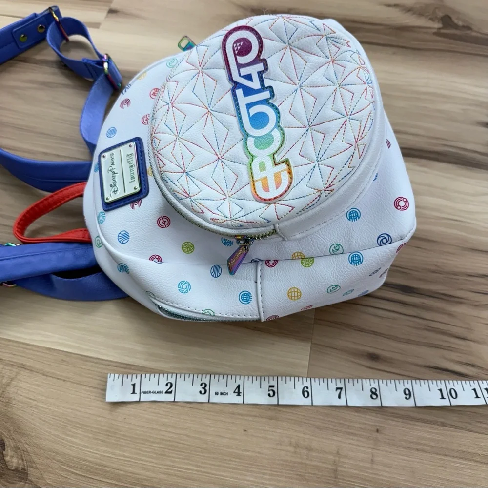 Disney EPCOT 40 Loungefly White and Purple Kids Backpack